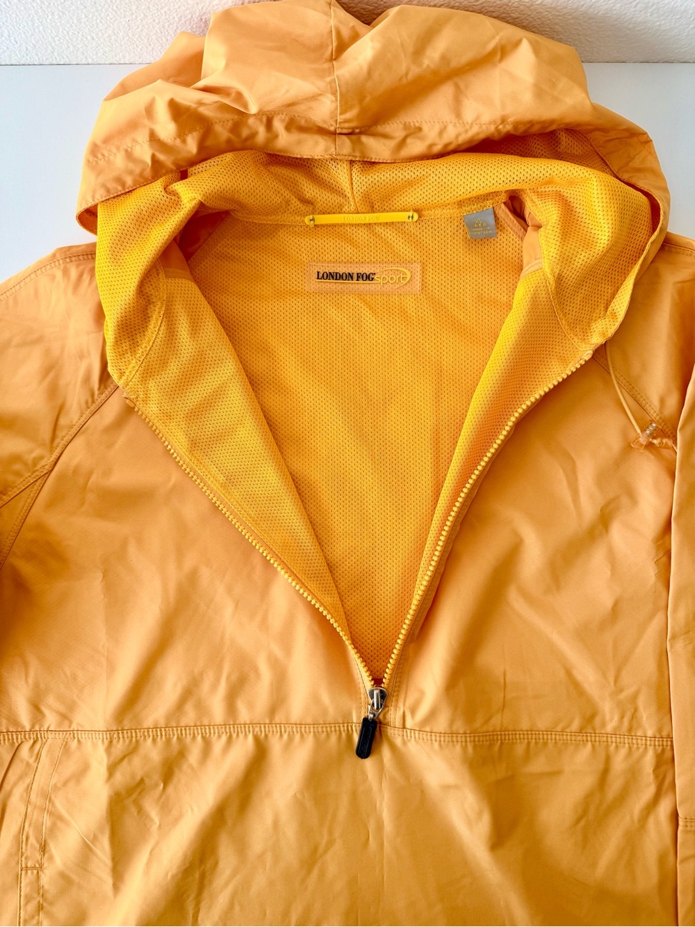 Vintage 90’s London Fog Yellow Hooded Anorak Rain Jacket Windbreaker Men’s XL - Picture 6 of 14